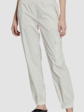 Theory NWT Cargo Pants Utility Pull On Travel Cotton Off White New Women’s 12